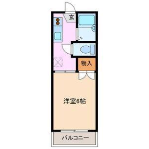 エバーグリーンI(1K/1階)の間取り写真