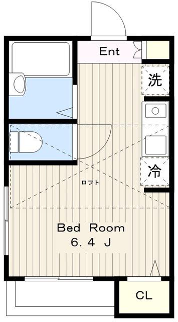 MELDIA新百合ケ丘(1K/2階)の間取り写真