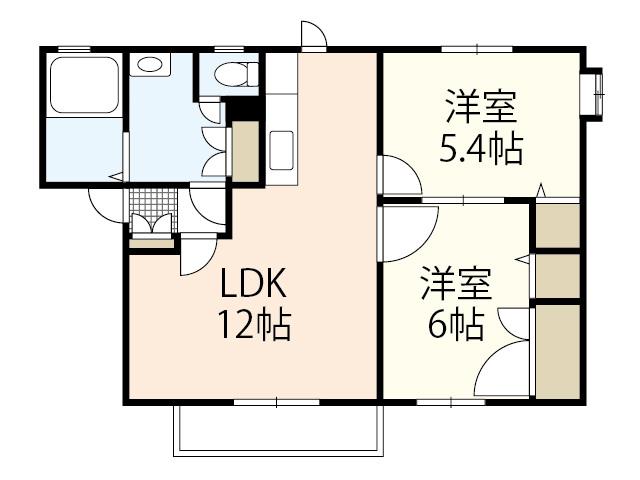 グランドハーベスト(2LDK/1階)の間取り写真