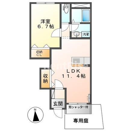 フォレスト(1LDK/1階)の間取り写真