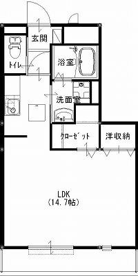 ブランクロスII(1K/3階)の間取り写真