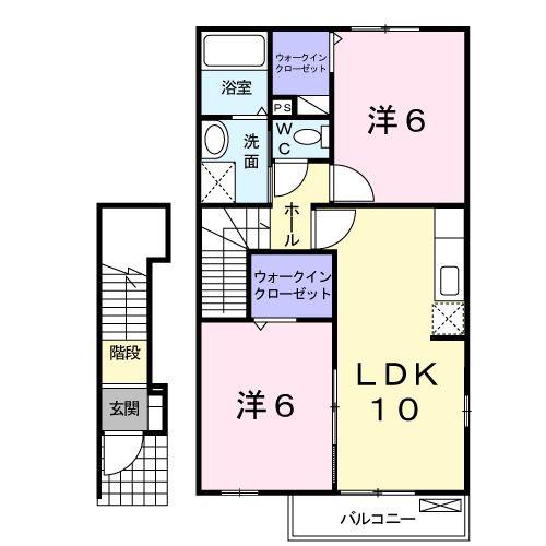 プレミール(2LDK/2階)の間取り写真