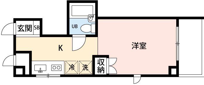 TSマンション(1K/1階)の間取り写真