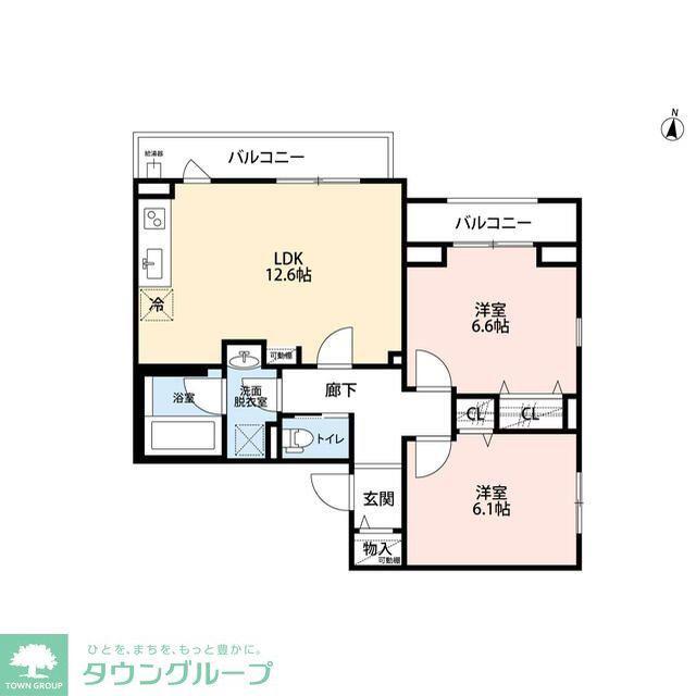 PALHOUSE祖師谷(2LDK/1階)の間取り写真