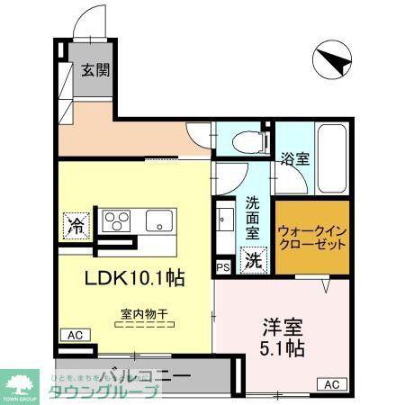 ジョウエイ深町(1LDK/1階)の間取り写真