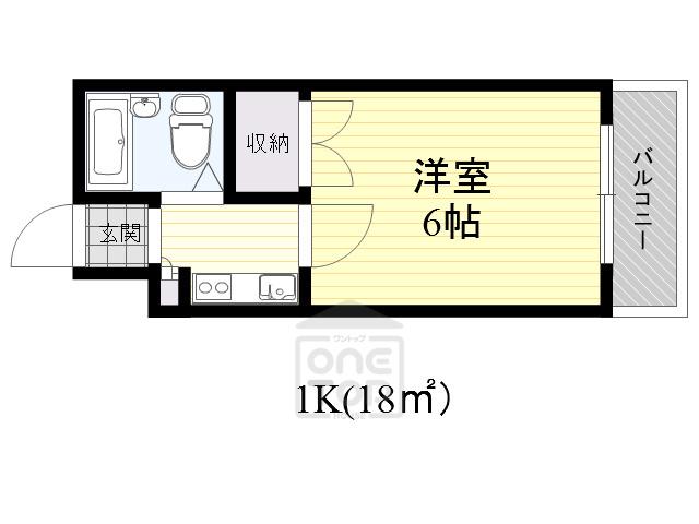 ベルシャトー(1K/3階)の間取り写真