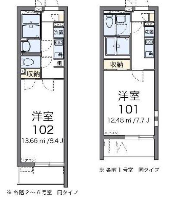 クレイノオリーブハウス ネオII(1K/3階)の間取り写真