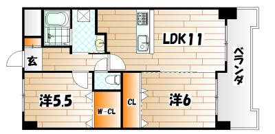 VERDE大手町(2LDK/3階)の間取り写真