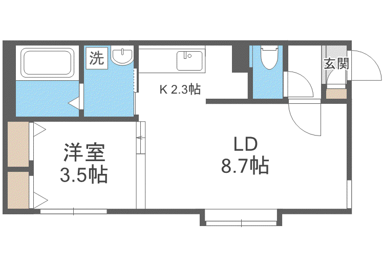 BLISS(1LDK/1階)の間取り写真