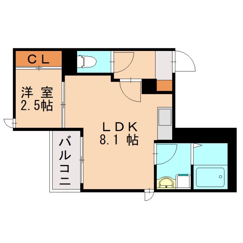 R-SMART 悦陽重陽(1LDK/1階)の間取り写真
