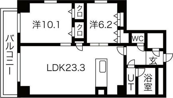JMFレジデンス名駅南(2LDK/5階)の間取り写真