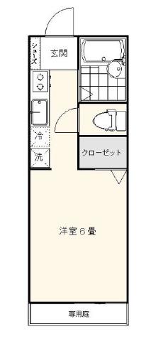 コーポM2(1K/1階)の間取り写真