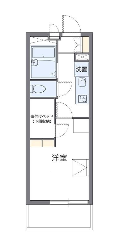 ビブハウス(1K/2階)の間取り写真