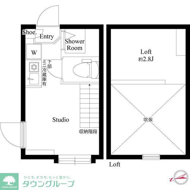 ハーモニーテラス高井戸西(ワンルーム/1階)の間取り写真