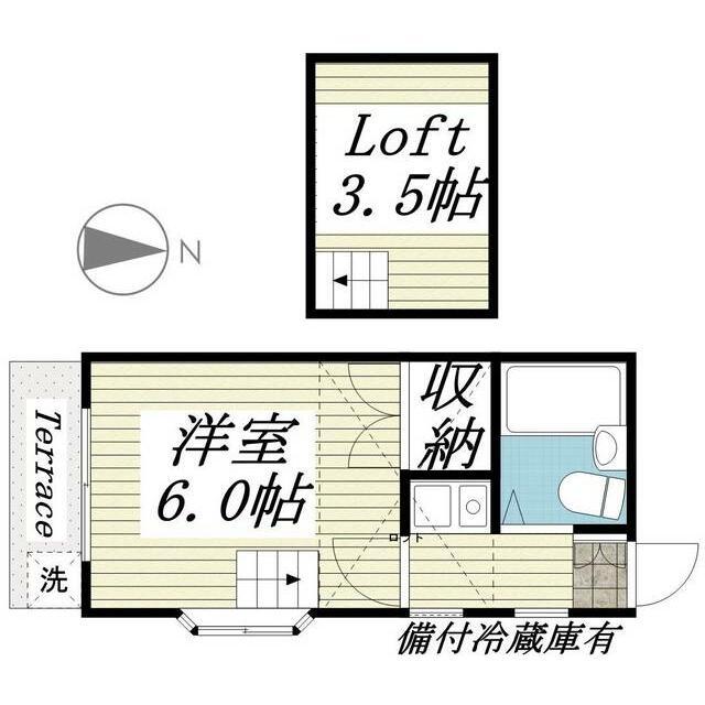 ゼフィランサス吉川(1K/1階)の間取り写真