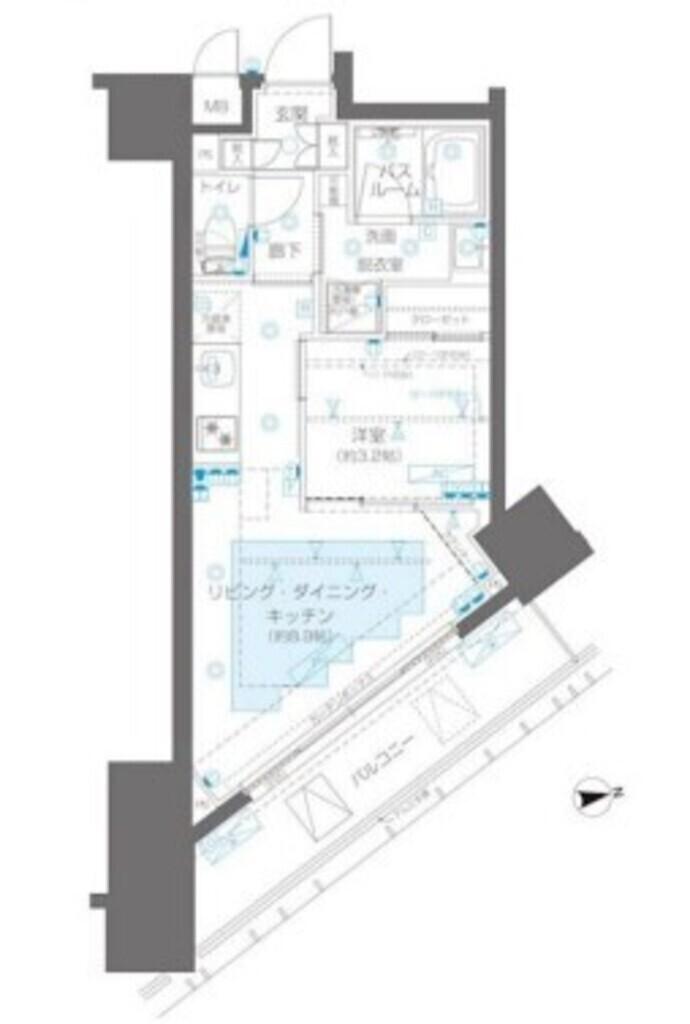 ズーム新宿御苑前 (1LDK/2階)の間取り写真