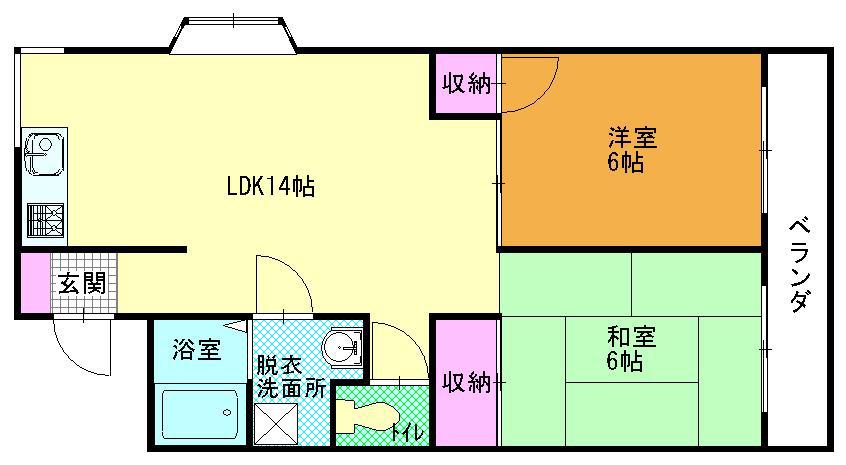 シードパレロイヤル(2LDK/3階)の間取り写真