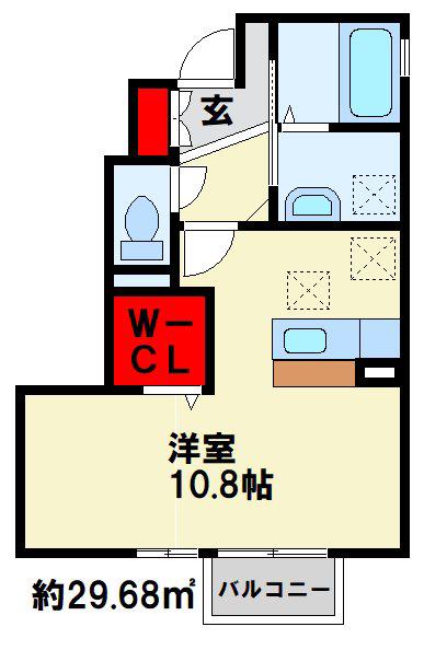 ブリーオ(ワンルーム/1階)の間取り写真