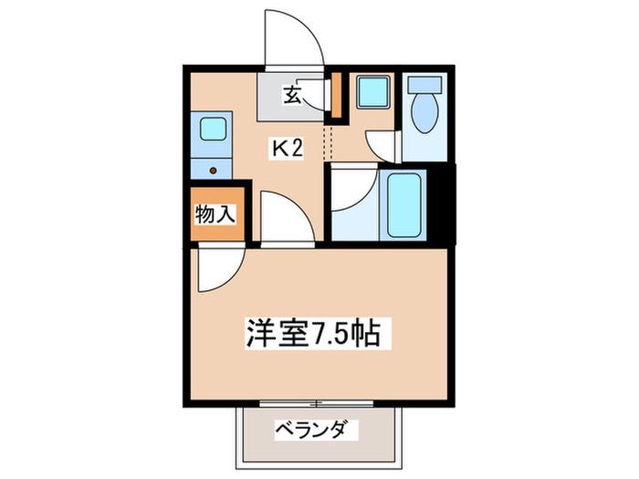 プラーナ湘南(1K/1階)の間取り写真