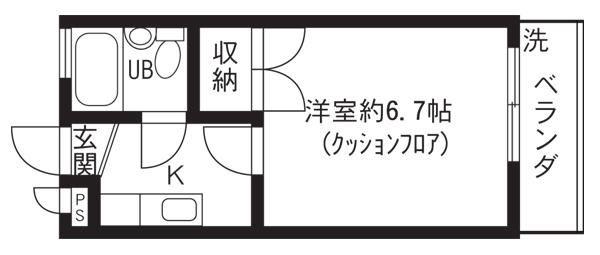 ラルーチェ杉戸B棟(1K/2階)の間取り写真