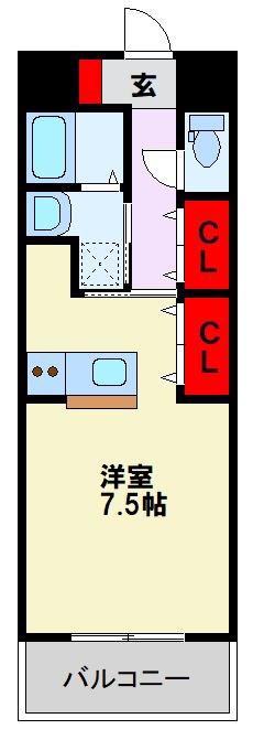 ギャラン菅原(1K/2階)の間取り写真