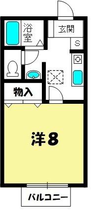 エストヴィラージュI(1K/1階)の間取り写真