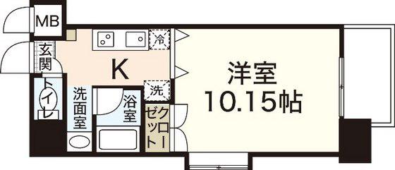 グレイシャス五日市(1DK/2階)の間取り写真