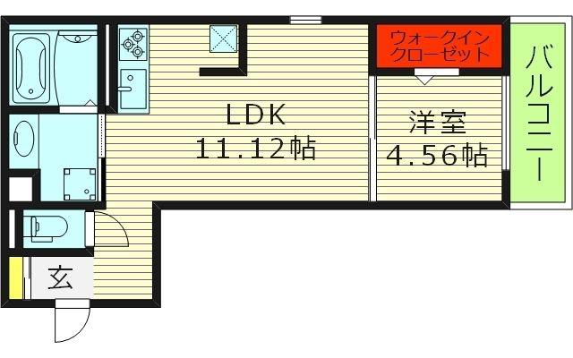 サウスメゾンサフィニア(1LDK/3階)の間取り写真