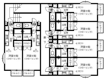 プロスト国見野(1K/1階)の間取り写真