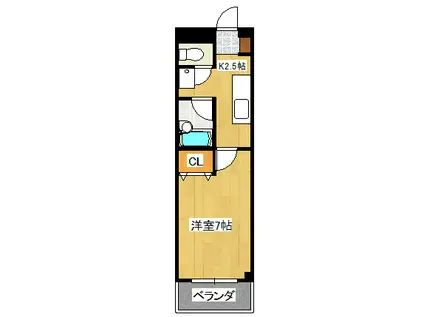 フラワーコート(1K/1階)の間取り写真