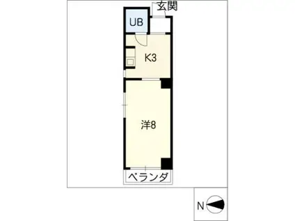 グリーンハイツ千代田(1K/5階)の間取り写真