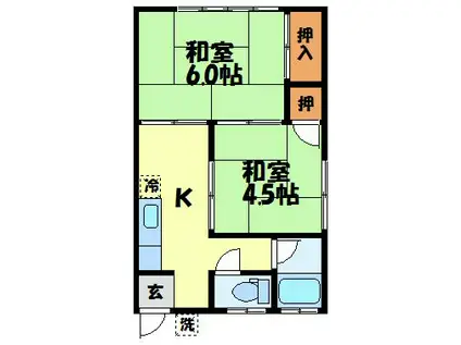 エトワール中小島(2K/2階)の間取り写真