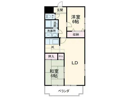 フィオーレ田中III(2LDK/3階)の間取り写真