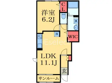 キャンディハウスII(1LDK/1階)の間取り写真