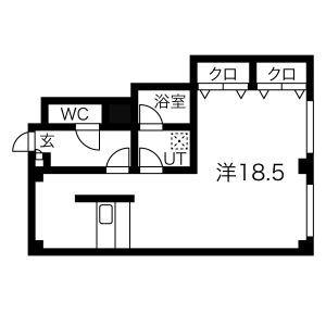中駒新栄レオンビル(ワンルーム/5階)の間取り写真