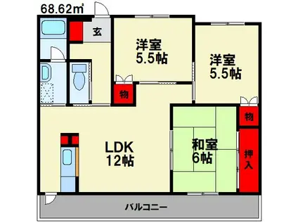 第8江藤ビル(3LDK/3階)の間取り写真