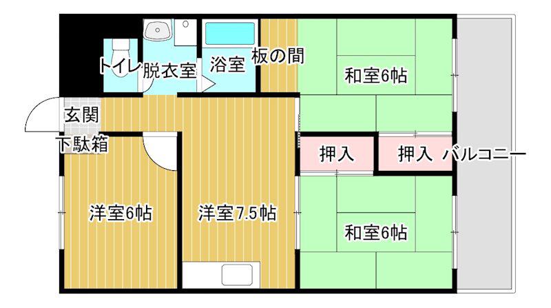 マンションマツシゲ(3DK/3階)の間取り写真