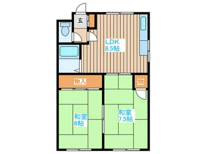 メゾンド栄(2LDK/1階)の間取り写真