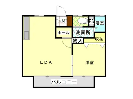 パナハイツ プレステージ(1LDK/1階)の間取り写真