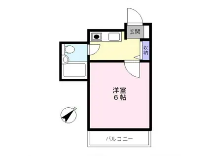 クリオ石川台壱番館(1K/5階)の間取り写真