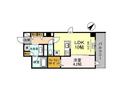 グランデ西金沢駅前(1LDK/2階)の間取り写真