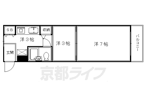 サンミッシェル吉田(2K/1階)の間取り写真