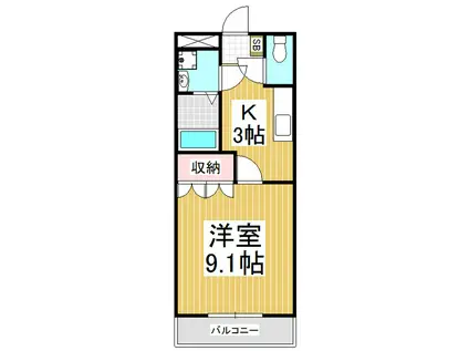 ＪＲ飯田線 木ノ下駅 徒歩7分 2階建 築18年(1K/2階)の間取り写真