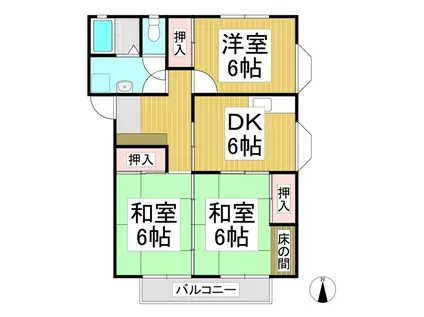 メゾン石坂(3DK/2階)の間取り写真