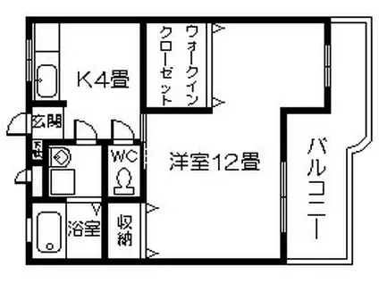 ガーデンプラザII(1K/2階)の間取り写真