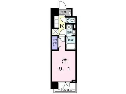 スアヴィス平塚宝町(1K/7階)の間取り写真