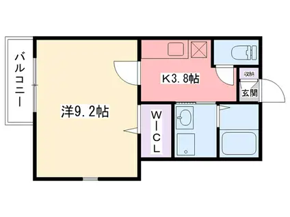 メゾン甲子園ミネ(1K/1階)の間取り写真