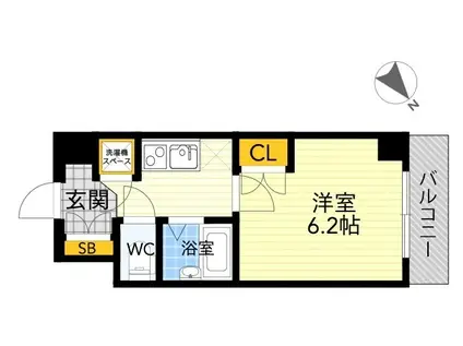 シンシアフォーディー五反田ウエスト(1K/6階)の間取り写真