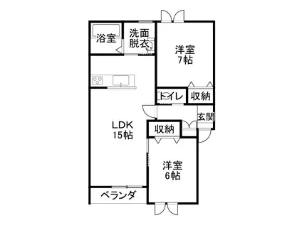 トレイブルック南館(2LDK/3階)の間取り写真