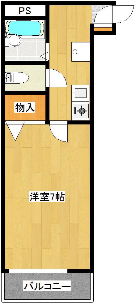 ルピナスタケナカ(1K/2階)の間取り写真